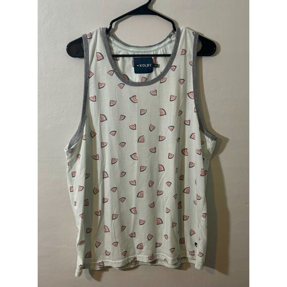 Kolby L Watermelon Pattern Tank Top Men’s Large Graphic Sleeveless Tee - Picture 1 of 3